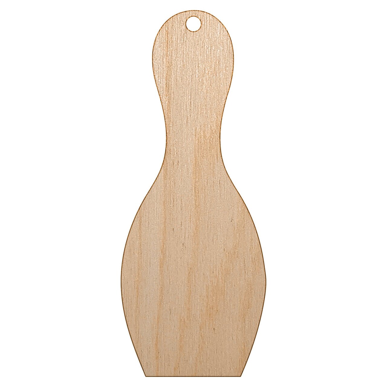 Bowling Pin Solid Unfinished Craft Wood Holiday Christmas Tree DIY Pre-Drilled Ornament